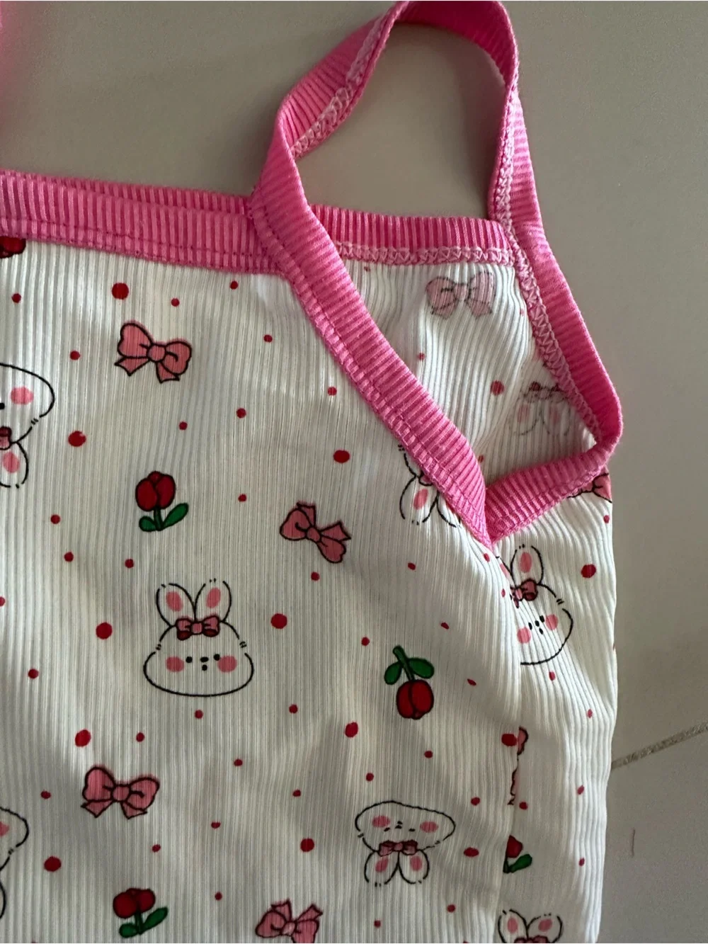 Pink Bunny Print Kids Tank Top